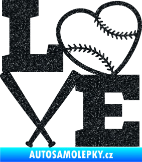 Samolepka Love baseball Ultra Metalic černá