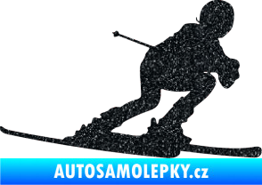 Samolepka Lyžař 002 pravá Ultra Metalic černá