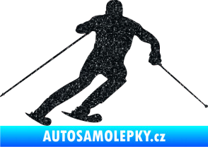 Samolepka Lyžař 003 pravá Ultra Metalic černá