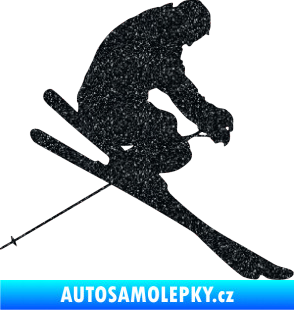 Samolepka Lyžař 005 pravá Ultra Metalic černá