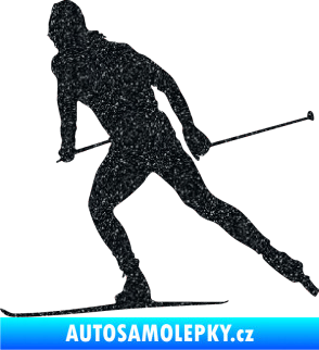 Samolepka Lyžař 006 levá běžky Ultra Metalic černá