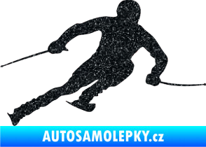 Samolepka Lyžař 012 pravá Ultra Metalic černá