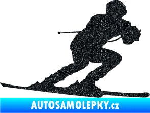 Samolepka Lyžař 017 pravá Ultra Metalic černá
