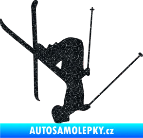 Samolepka Lyžař 023 pravá Ultra Metalic černá