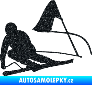 Samolepka Lyžař 025 levá Ultra Metalic černá
