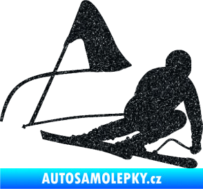 Samolepka Lyžař 025 pravá Ultra Metalic černá