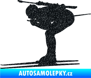 Samolepka Lyžař 028 levá - biatlon Ultra Metalic černá
