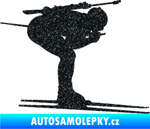Samolepka Lyžař 028 pravá - biatlon Ultra Metalic černá