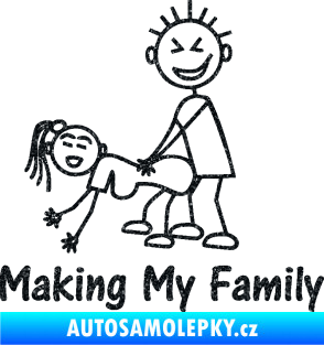 Samolepka Making my family levá Ultra Metalic černá