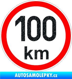 Samolepka Maximální rychlost 100km - nejvyšší konstrukční rychlost Ultra Metalic černá