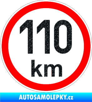 Samolepka Maximální rychlost 110km - nejvyšší konstrukční rychlost Ultra Metalic černá