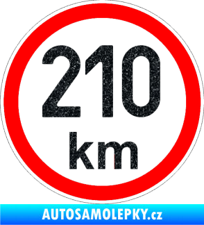 Samolepka Maximální rychlost 210km - nejvyšší konstrukční rychlost Ultra Metalic černá