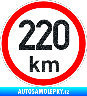 Samolepka Maximální rychlost 220km - nejvyšší konstrukční rychlost Ultra Metalic černá