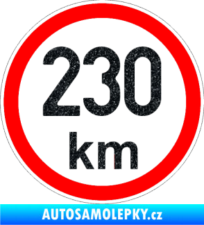 Samolepka Maximální rychlost 230km - nejvyšší konstrukční rychlost Ultra Metalic černá