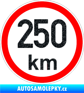 Samolepka Maximální rychlost 250km - nejvyšší konstrukční rychlost Ultra Metalic černá