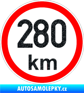 Samolepka Maximální rychlost 280km - nejvyšší konstrukční rychlost Ultra Metalic černá