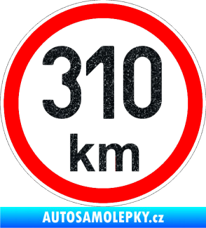 Samolepka Maximální rychlost 310km - nejvyšší konstrukční rychlost Ultra Metalic černá