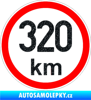 Samolepka Maximální rychlost 320km - nejvyšší konstrukční rychlost Ultra Metalic černá