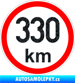 Samolepka Maximální rychlost 330km - nejvyšší konstrukční rychlost Ultra Metalic černá