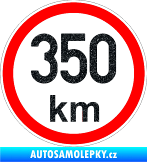 Samolepka Maximální rychlost 350km - nejvyšší konstrukční rychlost Ultra Metalic černá