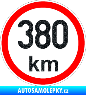 Samolepka Maximální rychlost 380km - nejvyšší konstrukční rychlost Ultra Metalic černá