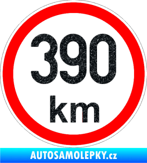 Samolepka Maximální rychlost 390km - nejvyšší konstrukční rychlost Ultra Metalic černá