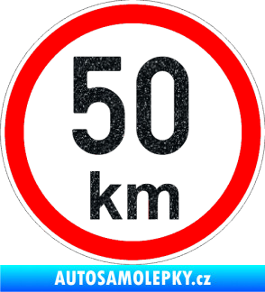 Samolepka Maximální rychlost 50km - nejvyšší konstrukční rychlost Ultra Metalic černá
