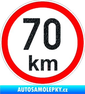 Samolepka Maximální rychlost 70km - nejvyšší konstrukční rychlost Ultra Metalic černá