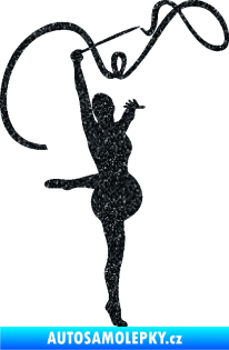 Samolepka Moderní gymnastika 003 pravá gymnastka se stuhou Ultra Metalic černá