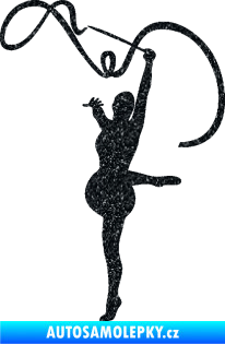 Samolepka Moderní gymnastika 003 levá gymnastka se stuhou Ultra Metalic černá