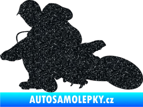 Samolepka Motorka 005 levá motokros Ultra Metalic černá