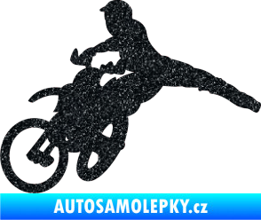 Samolepka Motorka 030 levá motokros Ultra Metalic černá
