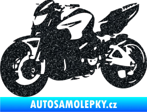 Samolepka Motorka 041 levá road racing Ultra Metalic černá