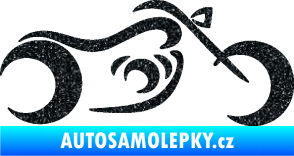 Samolepka Motorka 057 pravá obrys Ultra Metalic černá