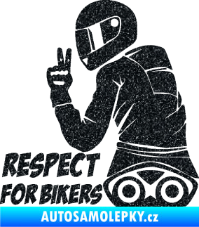Samolepka Motorkář 003 levá respect for bikers nápis Ultra Metalic černá