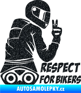 Samolepka Motorkář 003 pravá respect for bikers nápis Ultra Metalic černá