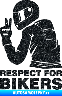 Samolepka Motorkář 004 respect for bikers nápis Ultra Metalic černá