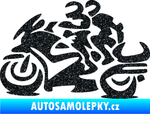 Samolepka Motorkář 009 levá se spolujezdcem Ultra Metalic černá