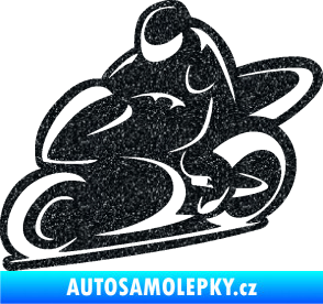 Samolepka Motorkář 011 levá Ultra Metalic černá