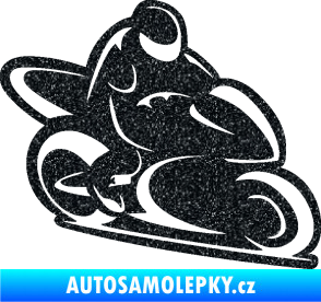 Samolepka Motorkář 011 pravá Ultra Metalic černá