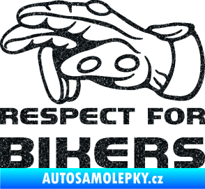 Samolepka Motorkář 014 levá respect for bikers Ultra Metalic černá