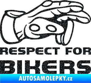 Samolepka Motorkář 014 pravá respect for bikers Ultra Metalic černá
