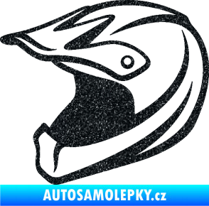 Samolepka Motorkářská helma 001 levá Ultra Metalic černá