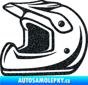 Samolepka Motorkářská helma 002 levá Ultra Metalic černá