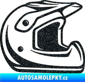 Samolepka Motorkářská helma 002 pravá Ultra Metalic černá