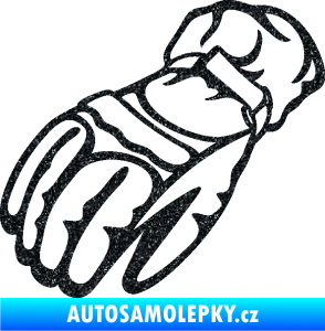 Samolepka Motorkářské rukavice 003 levá Ultra Metalic černá