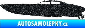 Samolepka Motorový člun 002 levá Ultra Metalic černá