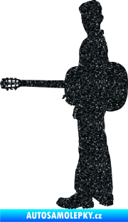 Samolepka Music 003 levá hráč na kytaru Ultra Metalic černá
