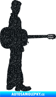 Samolepka Music 003 pravá hráč na kytaru Ultra Metalic černá