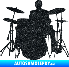 Samolepka Music 009 levá hráč na bicí Ultra Metalic černá